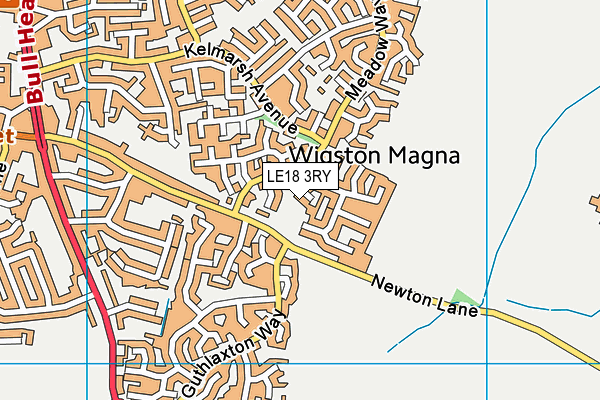 LE18 3RY map - OS VectorMap District (Ordnance Survey)