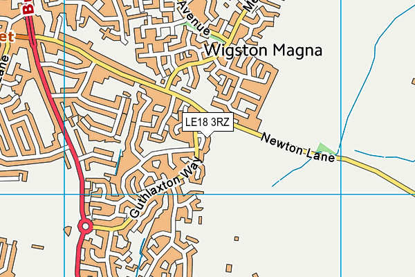 LE18 3RZ map - OS VectorMap District (Ordnance Survey)