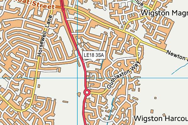 LE18 3SA map - OS VectorMap District (Ordnance Survey)