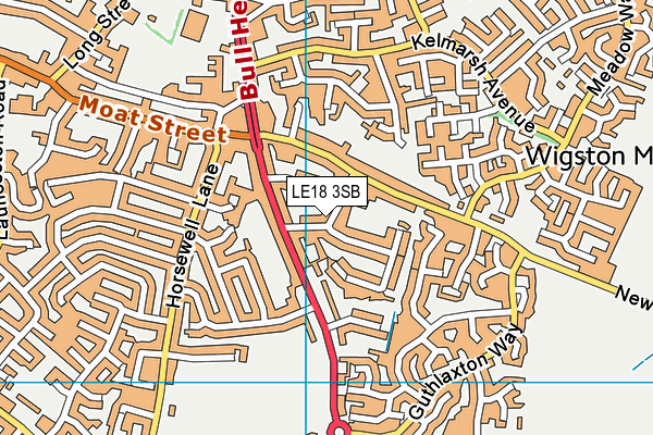 LE18 3SB map - OS VectorMap District (Ordnance Survey)
