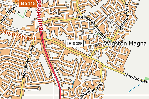 LE18 3SF map - OS VectorMap District (Ordnance Survey)