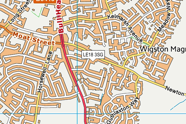 LE18 3SG map - OS VectorMap District (Ordnance Survey)