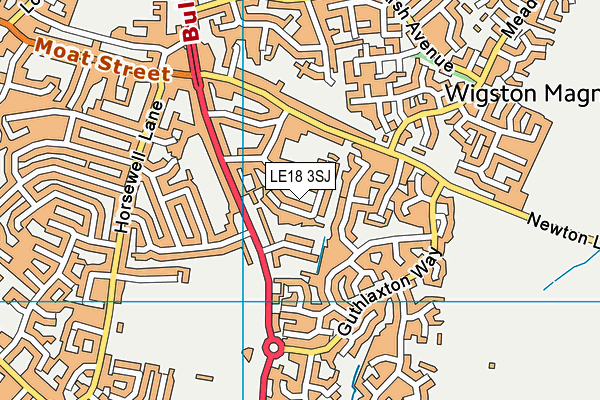 LE18 3SJ map - OS VectorMap District (Ordnance Survey)