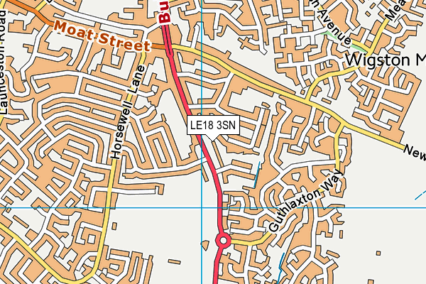 LE18 3SN map - OS VectorMap District (Ordnance Survey)