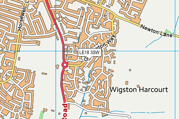 LE18 3SW map - OS VectorMap District (Ordnance Survey)