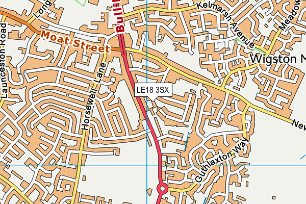 LE18 3SX map - OS VectorMap District (Ordnance Survey)