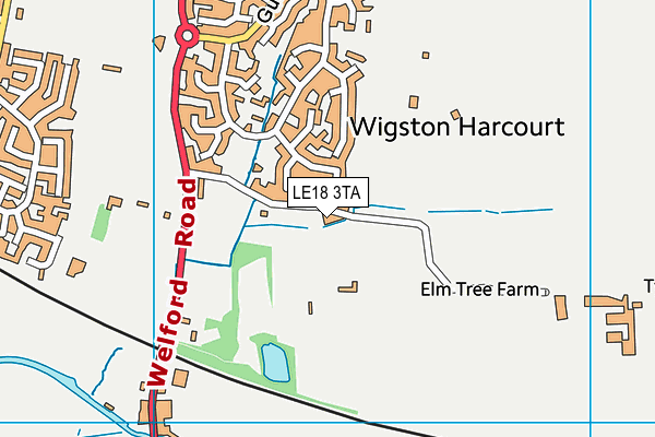 LE18 3TA map - OS VectorMap District (Ordnance Survey)