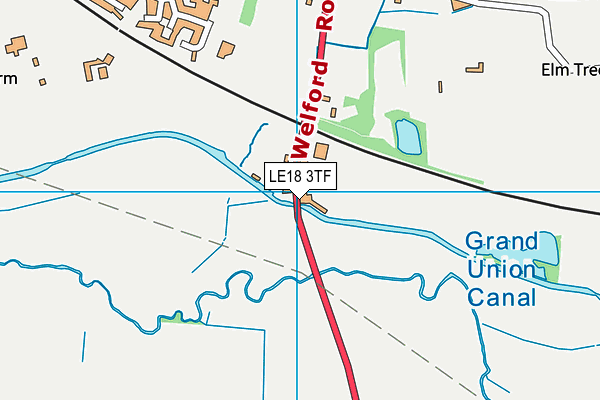 LE18 3TF map - OS VectorMap District (Ordnance Survey)