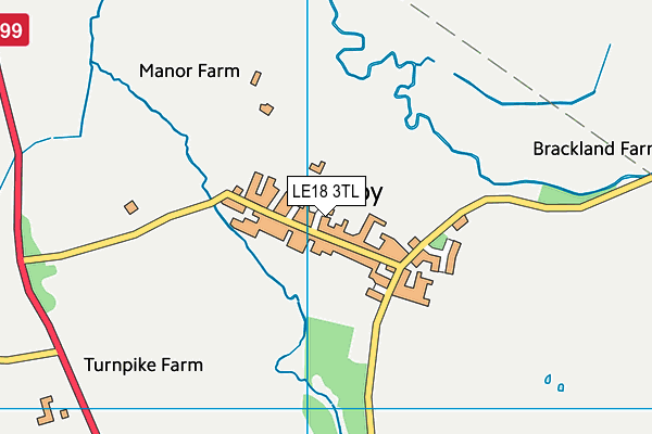LE18 3TL map - OS VectorMap District (Ordnance Survey)