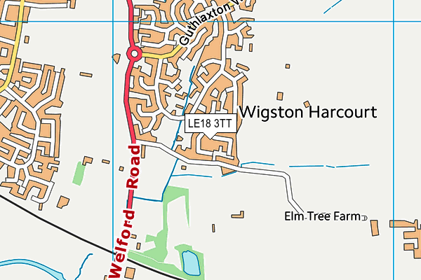 LE18 3TT map - OS VectorMap District (Ordnance Survey)