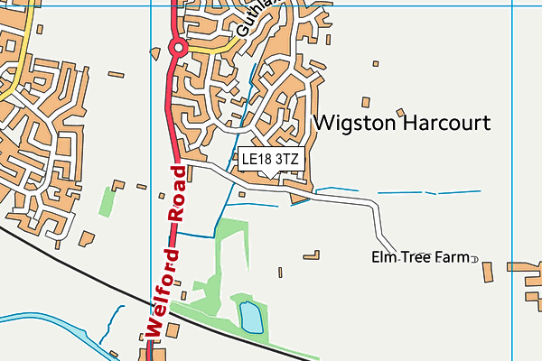LE18 3TZ map - OS VectorMap District (Ordnance Survey)