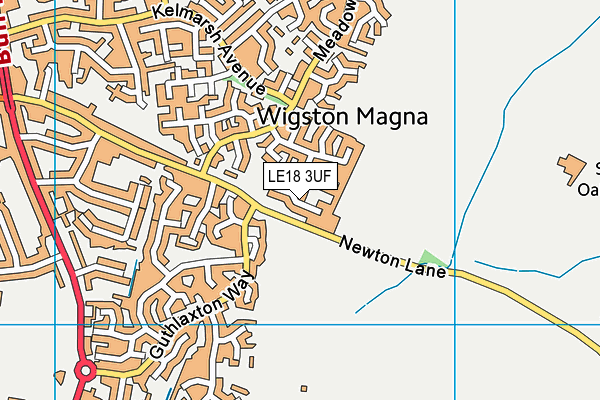 LE18 3UF map - OS VectorMap District (Ordnance Survey)