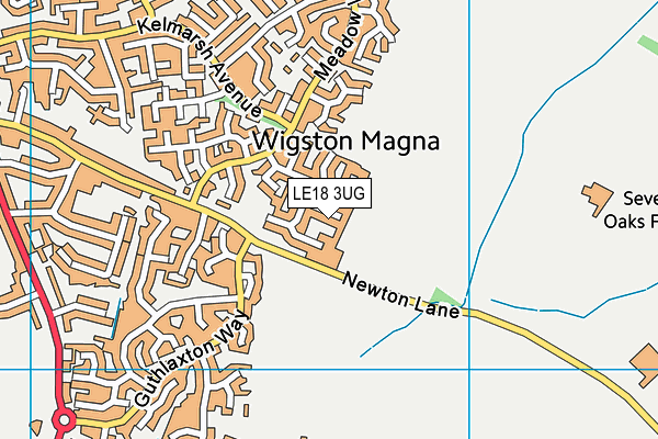 LE18 3UG map - OS VectorMap District (Ordnance Survey)