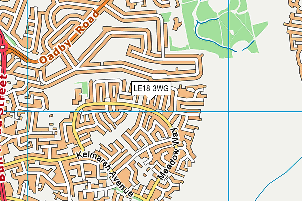 LE18 3WG map - OS VectorMap District (Ordnance Survey)