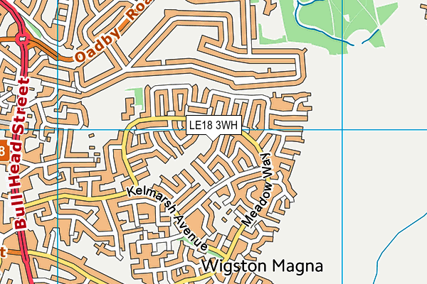 LE18 3WH map - OS VectorMap District (Ordnance Survey)