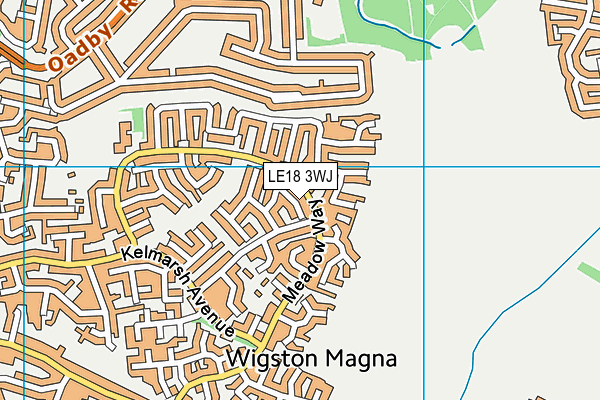 LE18 3WJ map - OS VectorMap District (Ordnance Survey)
