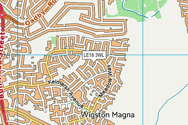 LE18 3WL map - OS VectorMap District (Ordnance Survey)