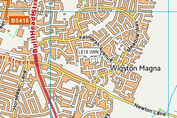 LE18 3WN map - OS VectorMap District (Ordnance Survey)