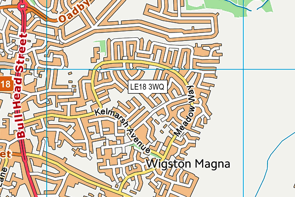 LE18 3WQ map - OS VectorMap District (Ordnance Survey)