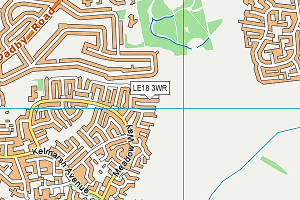LE18 3WR map - OS VectorMap District (Ordnance Survey)