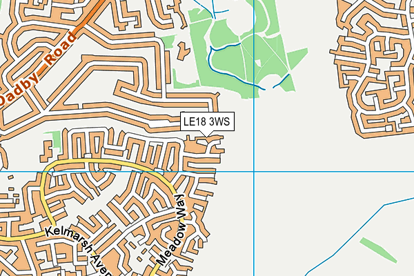 LE18 3WS map - OS VectorMap District (Ordnance Survey)
