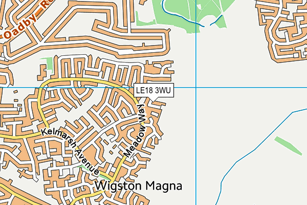 LE18 3WU map - OS VectorMap District (Ordnance Survey)