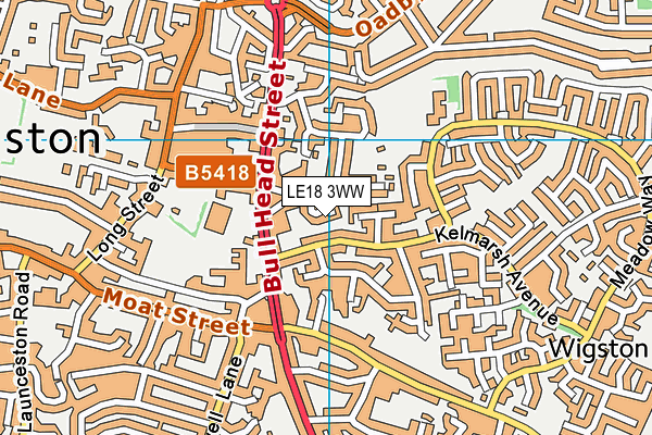 LE18 3WW map - OS VectorMap District (Ordnance Survey)