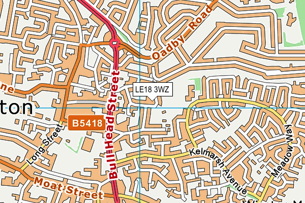 LE18 3WZ map - OS VectorMap District (Ordnance Survey)