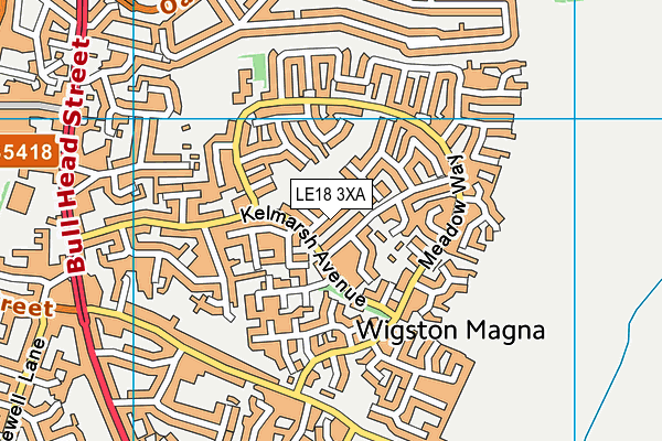 LE18 3XA map - OS VectorMap District (Ordnance Survey)