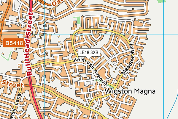 LE18 3XB map - OS VectorMap District (Ordnance Survey)