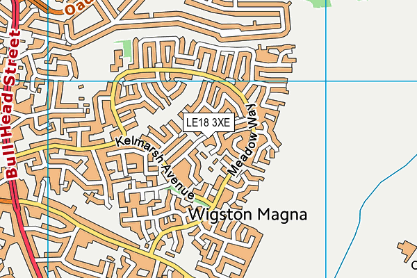 LE18 3XE map - OS VectorMap District (Ordnance Survey)
