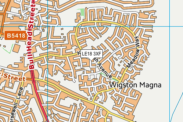 LE18 3XF map - OS VectorMap District (Ordnance Survey)