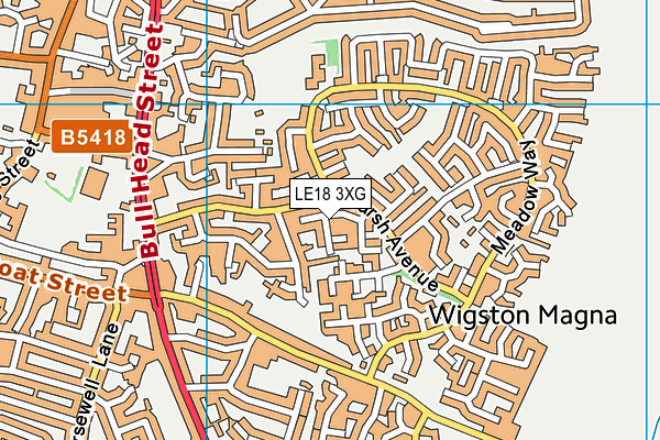 LE18 3XG map - OS VectorMap District (Ordnance Survey)