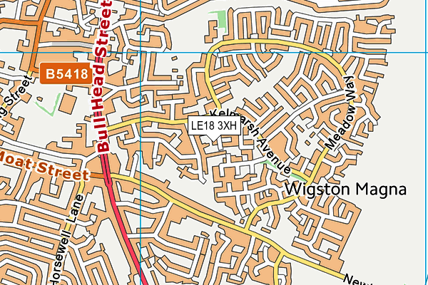 LE18 3XH map - OS VectorMap District (Ordnance Survey)