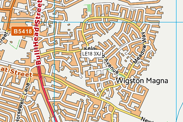 LE18 3XJ map - OS VectorMap District (Ordnance Survey)