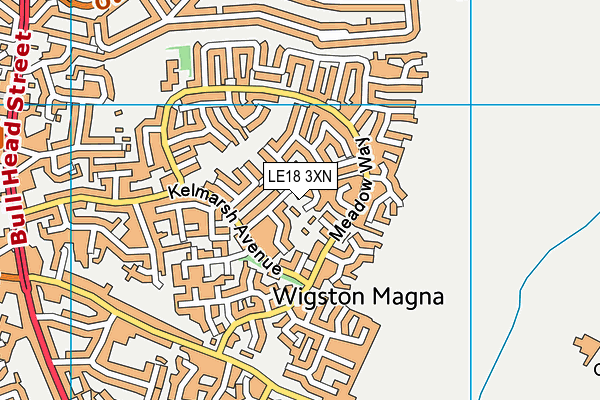 LE18 3XN map - OS VectorMap District (Ordnance Survey)
