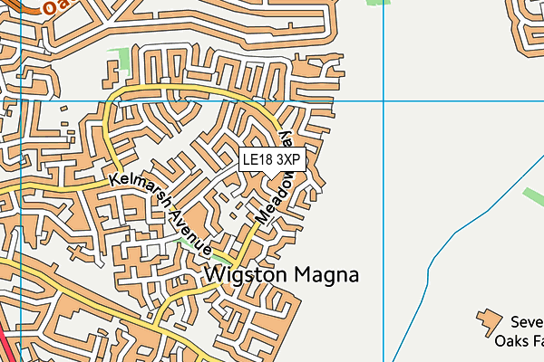 LE18 3XP map - OS VectorMap District (Ordnance Survey)