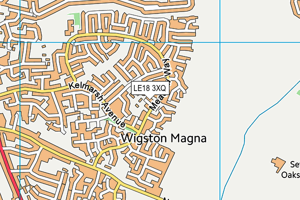 LE18 3XQ map - OS VectorMap District (Ordnance Survey)