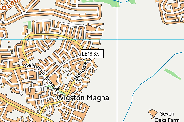 LE18 3XT map - OS VectorMap District (Ordnance Survey)