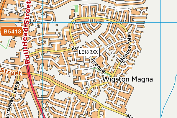 LE18 3XX map - OS VectorMap District (Ordnance Survey)
