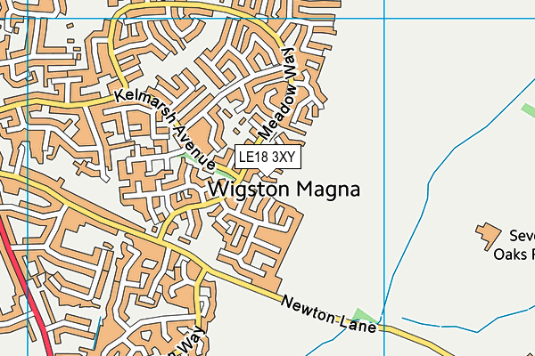 LE18 3XY map - OS VectorMap District (Ordnance Survey)