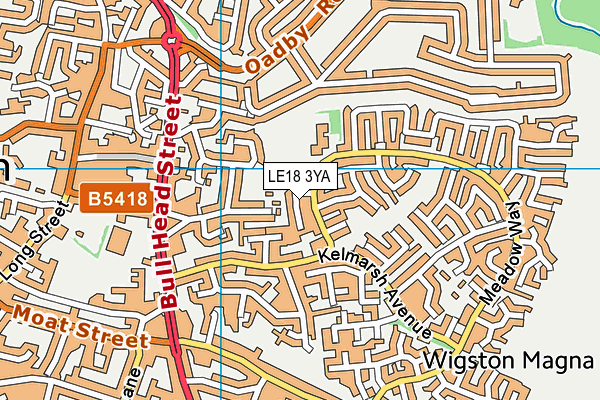 LE18 3YA map - OS VectorMap District (Ordnance Survey)