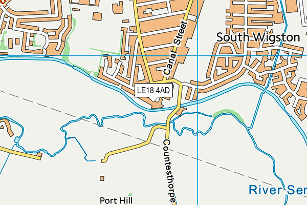 LE18 4AD map - OS VectorMap District (Ordnance Survey)