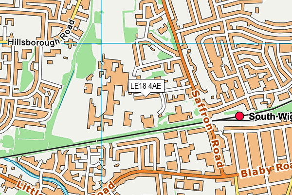 LE18 4AE map - OS VectorMap District (Ordnance Survey)