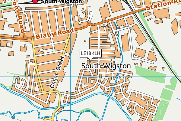 LE18 4LH map - OS VectorMap District (Ordnance Survey)