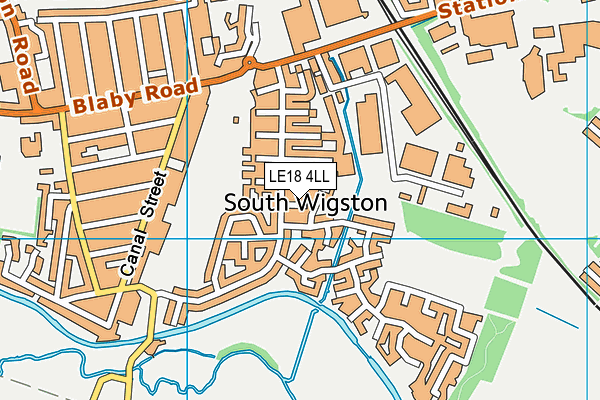 LE18 4LL map - OS VectorMap District (Ordnance Survey)