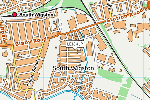 LE18 4LP map - OS VectorMap District (Ordnance Survey)