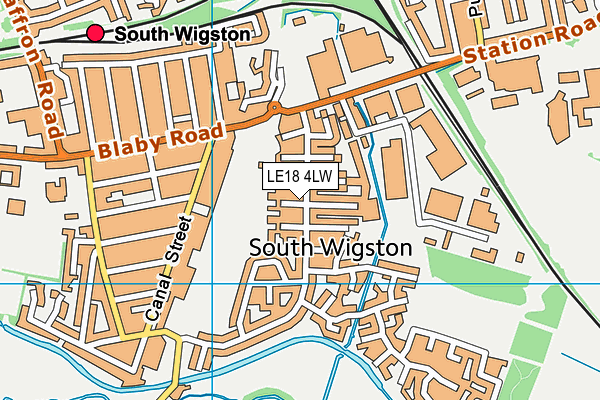 LE18 4LW map - OS VectorMap District (Ordnance Survey)