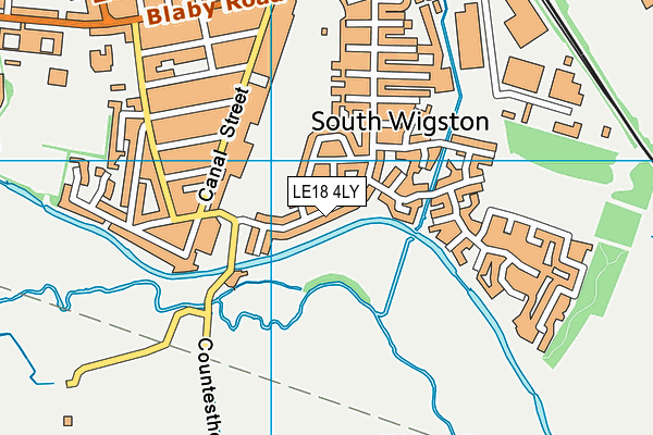 LE18 4LY map - OS VectorMap District (Ordnance Survey)