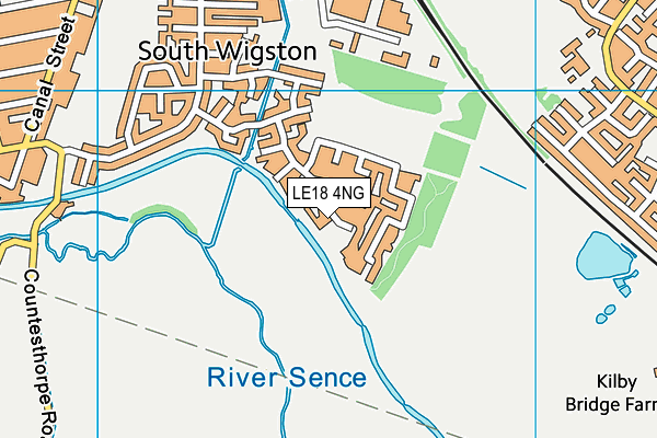 LE18 4NG map - OS VectorMap District (Ordnance Survey)